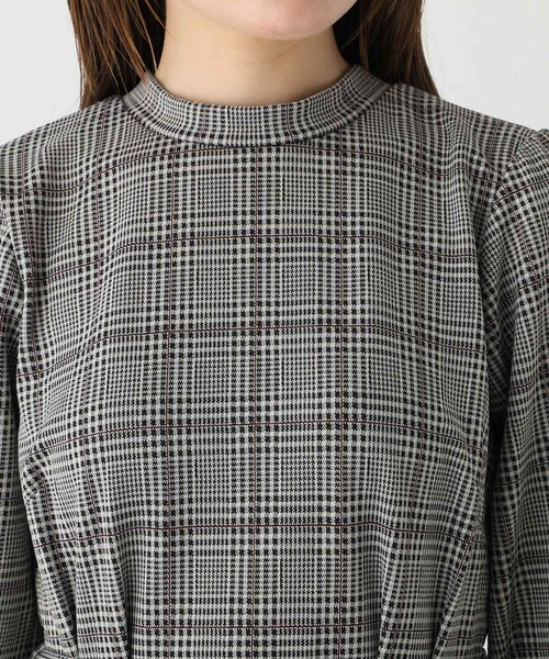 index（インデックス）の「◇グレンチェック ハイネックワンピース