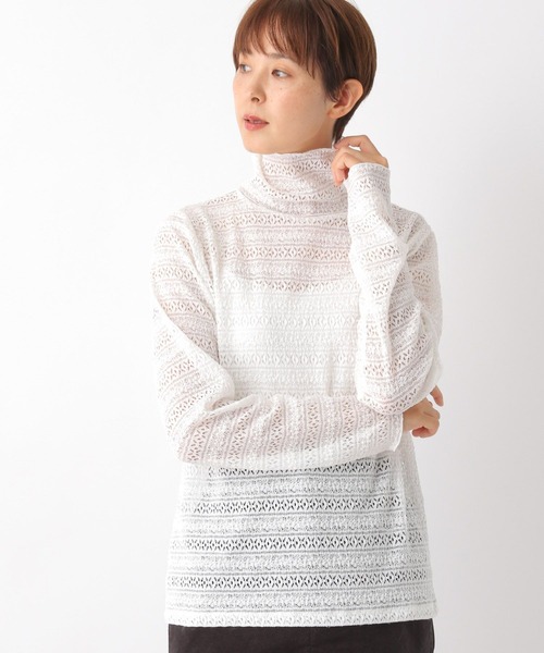 LEPSIM（レプシィム）の「シャーリングレースインナー　170823（Tシャツ/カットソー・レディース・オフホワイト/ブラック・FREE）」の8枚目の写真