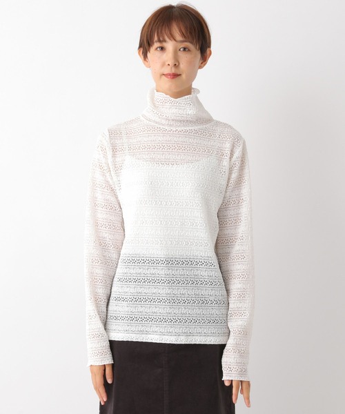 LEPSIM（レプシィム）の「シャーリングレースインナー　170823（Tシャツ/カットソー・レディース・オフホワイト/ブラック・FREE）」の18枚目の写真