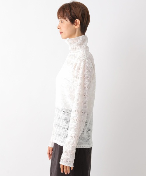 LEPSIM（レプシィム）の「シャーリングレースインナー　170823（Tシャツ/カットソー・レディース・オフホワイト/ブラック・FREE）」の4枚目の写真