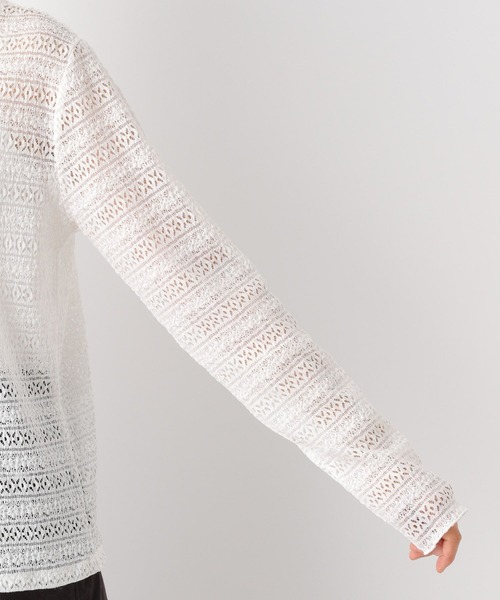 LEPSIM（レプシィム）の「シャーリングレースインナー　170823（Tシャツ/カットソー・レディース・オフホワイト/ブラック・FREE）」の9枚目の写真