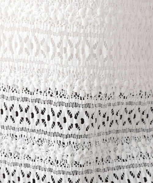 LEPSIM（レプシィム）の「シャーリングレースインナー　170823（Tシャツ/カットソー・レディース・オフホワイト/ブラック・FREE）」の7枚目の写真