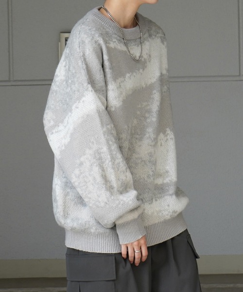 CONP 24AW  グラデーションストライプニットファーフード CONP 24AW グラデーションストライプニットファーフード