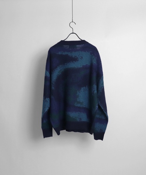 Confirm（コンファーム）の「モヘアライク ルーズシルエット グラデーション 煙柄ジャガード シャギープルオーバーニット【Confirm】（ニット/セーター・メンズ・ブラウン/グリーン/ブラック/イエロー/グレー・M/L）」の16枚目の写真