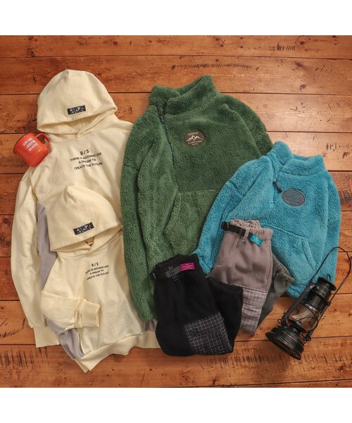 BREEZE by saori（ブリーズバイサオリ）の「WEB限定 ファーフリースプルオーバー【BREEZE by saori】（スウェット・キッズ・カーキ/ブルー/オフホワイト・120/140/110/90/130/160/100/150）」の13枚目の写真