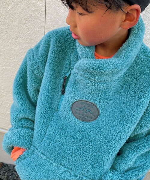 BREEZE by saori（ブリーズバイサオリ）の「WEB限定 ファーフリースプルオーバー【BREEZE by saori】（スウェット・キッズ・カーキ/ブルー/オフホワイト・120/140/110/90/130/160/100/150）」の17枚目の写真