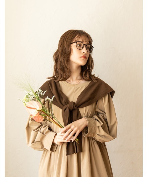 chocomee(チョコミー)の「puff sleeve one-piece/パフスリーブワンピース(ワンピース・レディース・ベージュ/ブラック・FREE)」の20枚目の写真