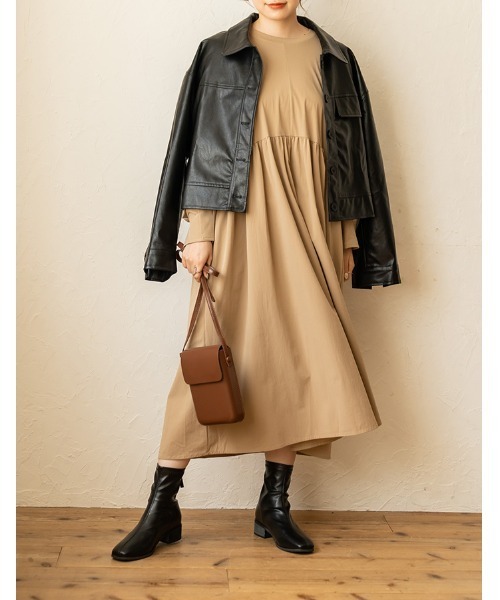 chocomee(チョコミー)の「puff sleeve one-piece/パフスリーブワンピース(ワンピース・レディース・ベージュ/ブラック・FREE)」の22枚目の写真