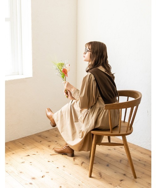 chocomee(チョコミー)の「puff sleeve one-piece/パフスリーブワンピース(ワンピース・レディース・ベージュ/ブラック・FREE)」の14枚目の写真