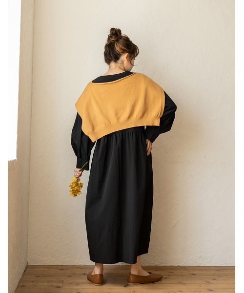 chocomee(チョコミー)の「puff sleeve one-piece/パフスリーブワンピース(ワンピース・レディース・ベージュ/ブラック・FREE)」の6枚目の写真