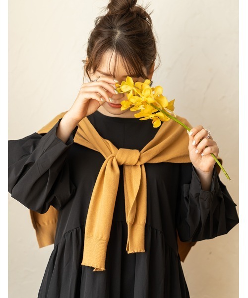 chocomee(チョコミー)の「puff sleeve one-piece/パフスリーブワンピース(ワンピース・レディース・ベージュ/ブラック・FREE)」の12枚目の写真