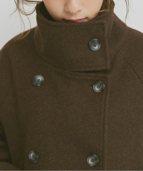 Libra Cue(リブラ キュー)の「ウールタッチハイネックロングコート(チェスターコート・レディース・ブラウン/グレー・FREE)」の13枚目の写真
