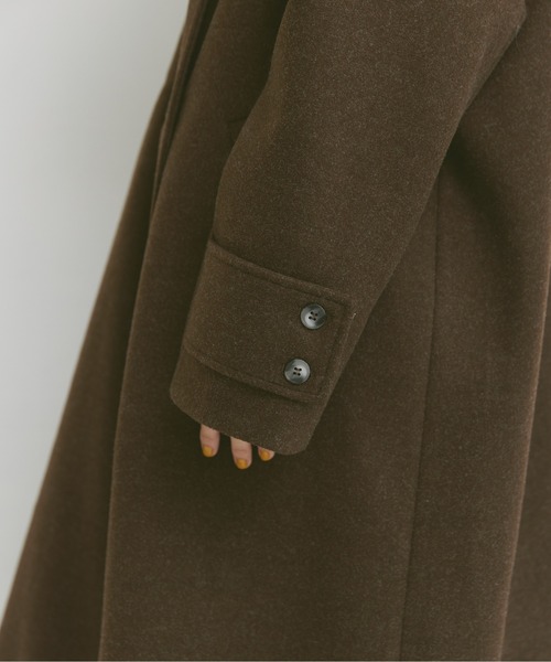 Libra Cue(リブラ キュー)の「ウールタッチハイネックロングコート(チェスターコート・レディース・ブラウン/グレー・FREE)」の9枚目の写真