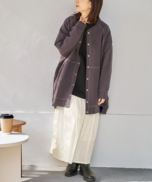 LUPILIEN(ルピリアン)の「縮絨ポンチ ラグランカーディガン(カーディガン/ボレロ・レディース・チャコールグレー/ダークグリーン/グレイッシュベージュ・FREE)」の8枚目の写真