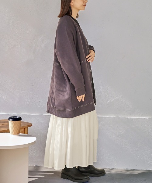 LUPILIEN(ルピリアン)の「縮絨ポンチ ラグランカーディガン(カーディガン/ボレロ・レディース・チャコールグレー/ダークグリーン/グレイッシュベージュ・FREE)」の7枚目の写真