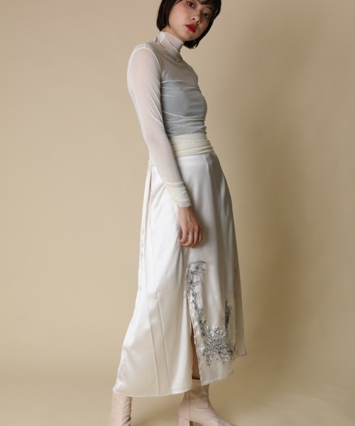 aimoha(アイモハ)の「aimohaオリジナル刺繍スリットプリーツスカート(スカート・レディース・ライトブルー/ベージュ/ゴールド/グレー/グリーン/ブラック・MEDIUM/LARGE/X-LARGE)」の18枚目の写真