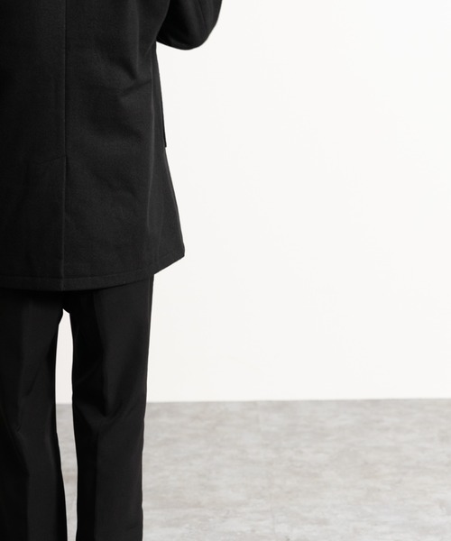 NYLAUS（ナイラス）の「メルトンウール ミディアム丈 ステンカラーコート（ステンカラーコート・メンズ・ネイビー/ブラック/チェック・L/LL/M）」の12枚目の写真