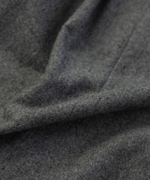 NYLAUS（ナイラス）の「メルトンウール ミディアム丈 ステンカラーコート（ステンカラーコート・メンズ・ネイビー/ブラック/チェック・L/LL/M）」の5枚目の写真