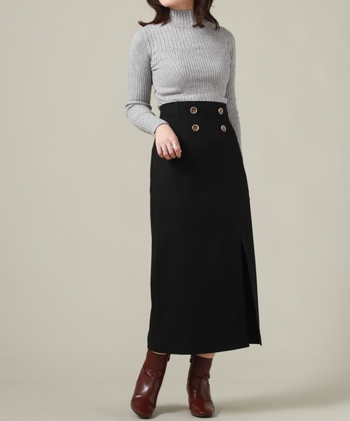 Cheek(チーク)の「フロント釦タイトスカート(スカート・レディース・ブラウン/ブラック・SMALL/MEDIUM)」の3枚目の写真