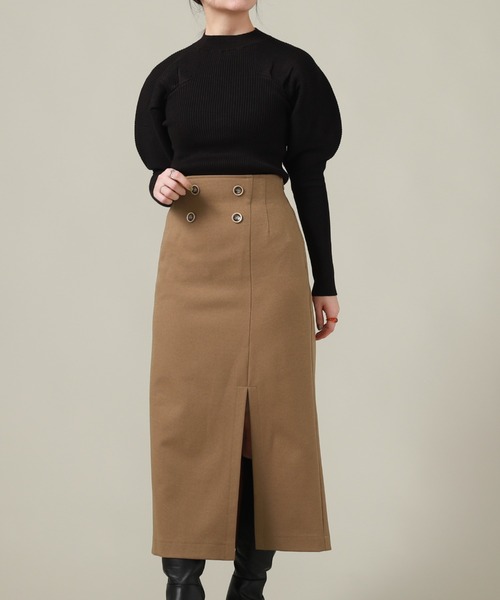 Cheek(チーク)の「フロント釦タイトスカート(スカート・レディース・ブラウン/ブラック・SMALL/MEDIUM)」の12枚目の写真