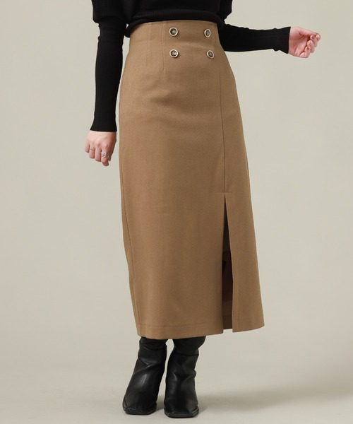 Cheek(チーク)の「フロント釦タイトスカート(スカート・レディース・ブラウン/ブラック・SMALL/MEDIUM)」の4枚目の写真