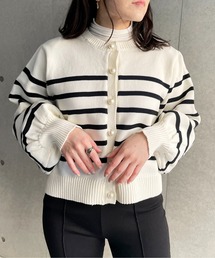 Meli rich | パールボタンボーダーニットカーディガン(カーディガン/ボレロ)