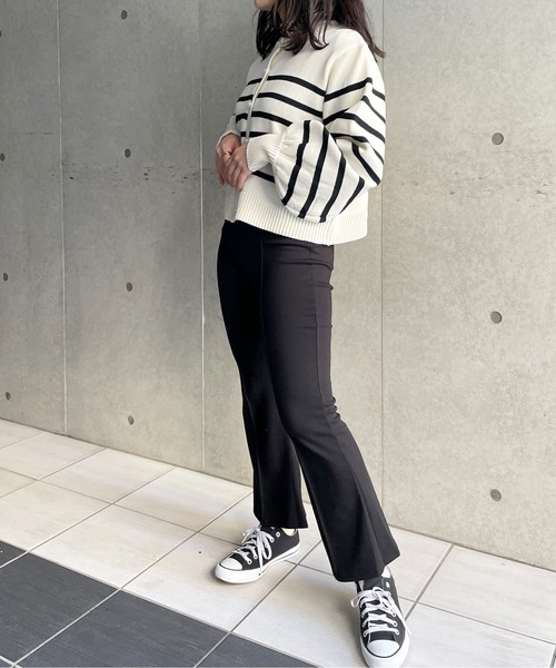 Meli rich（メリーリッチ）の「パールボタンボーダーニットカーディガン（カーディガン/ボレロ・レディース・イエロー/ブラック/アイボリー・FREE）」の16枚目の写真