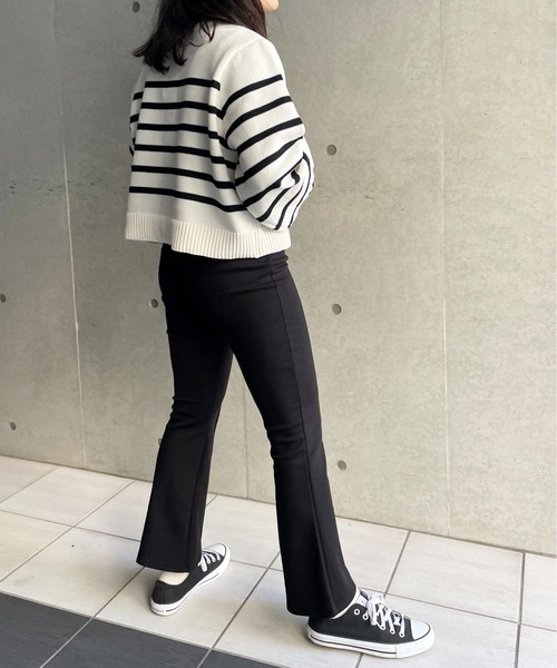 Meli rich（メリーリッチ）の「パールボタンボーダーニットカーディガン（カーディガン/ボレロ・レディース・イエロー/ブラック/アイボリー・FREE）」の17枚目の写真