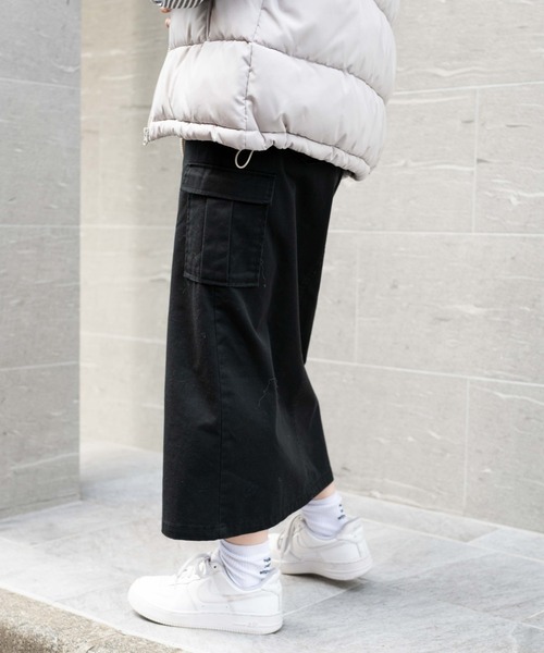 WEGO（ウィゴー）の「WEGO/ローライズカーゴロングスカート（スカート・レディース・カーキ/ブラック/ベージュ・FREE）」の8枚目の写真