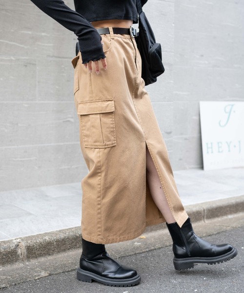 WEGO（ウィゴー）の「WEGO/ローライズカーゴロングスカート（スカート・レディース・カーキ/ブラック/ベージュ・FREE）」の12枚目の写真