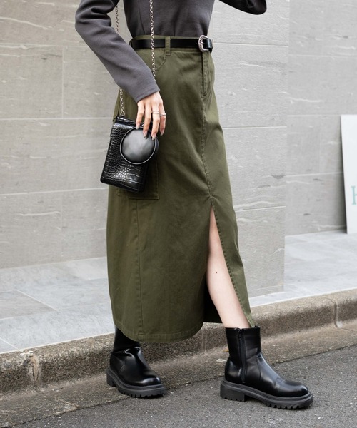 WEGO（ウィゴー）の「WEGO/ローライズカーゴロングスカート（スカート・レディース・カーキ/ブラック/ベージュ・FREE）」の16枚目の写真
