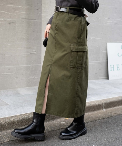 WEGO（ウィゴー）の「WEGO/ローライズカーゴロングスカート（スカート・レディース・カーキ/ブラック/ベージュ・FREE）」の17枚目の写真