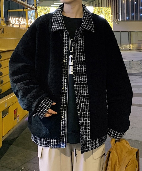 aimoha(アイモハ)の「チェック柄 ボアブルゾン(ブルゾン・メンズ・ベージュ/ブラック・XX-LARGE/LARGE/X-LARGE/MEDIUM)」の18枚目の写真