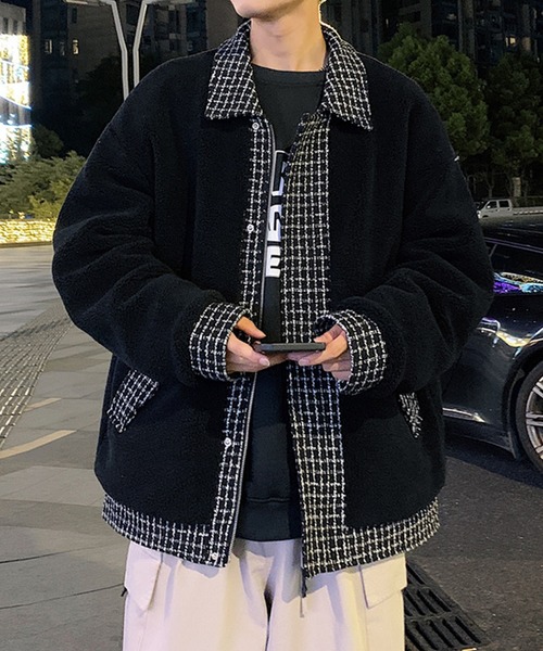 aimoha(アイモハ)の「チェック柄 ボアブルゾン(ブルゾン・メンズ・ベージュ/ブラック・XX-LARGE/LARGE/X-LARGE/MEDIUM)」の19枚目の写真