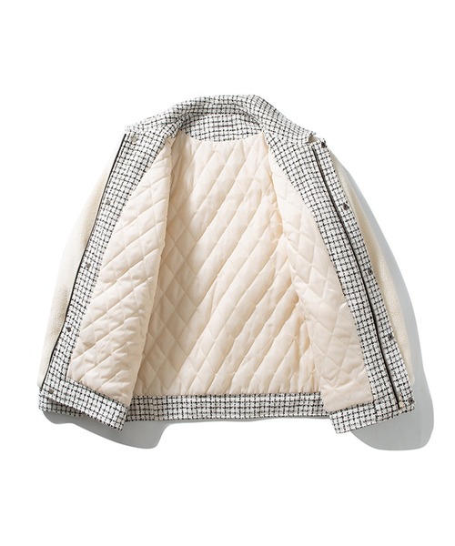 aimoha(アイモハ)の「チェック柄 ボアブルゾン(ブルゾン・メンズ・ベージュ/ブラック・XX-LARGE/LARGE/X-LARGE/MEDIUM)」の5枚目の写真