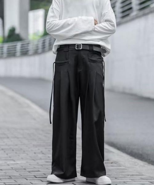 VIBGYOR（ヴィブジョー）の「【バーレスク】タックデザインワイドスラックス(BQ)（スラックス・メンズ・ブラック・MEDIUM/LARGE）」の2枚目の写真