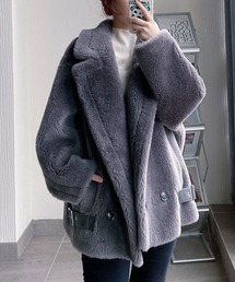 ムートン ファーショートコート グレー ○#フェイクファーショートコート○ グレー | 6318/024 59.95
