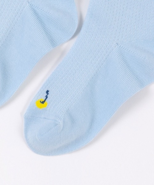 KP DECO（ケーピーデコ）の「日本製/チェリーワンポイントとボーダーリブのクルーソックス２足セット（ソックス/靴下・キッズ・サックスブルー/ピンク・14cm/16cm/18cm/20cm/22cm）」の5枚目の写真