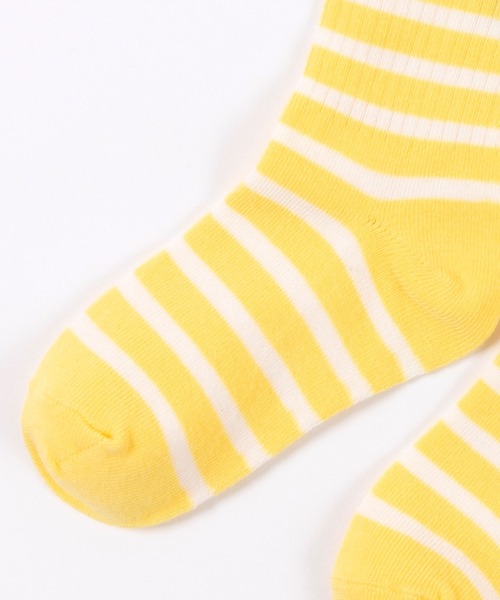 KP DECO（ケーピーデコ）の「日本製/チェリーワンポイントとボーダーリブのクルーソックス２足セット（ソックス/靴下・キッズ・サックスブルー/ピンク・14cm/16cm/18cm/20cm/22cm）」の3枚目の写真