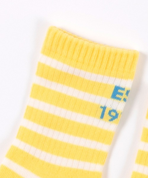 KP DECO（ケーピーデコ）の「日本製/チェリーワンポイントとボーダーリブのクルーソックス２足セット（ソックス/靴下・キッズ・サックスブルー/ピンク・14cm/16cm/18cm/20cm/22cm）」の4枚目の写真