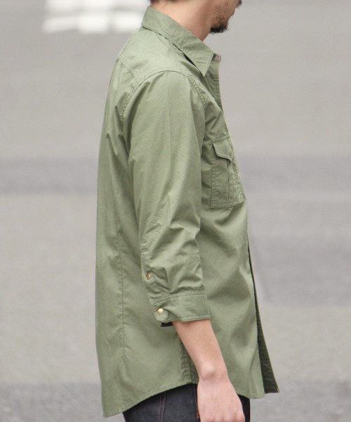 417 EDIFICE（フォーワンセブンエディフィス）の「◇ARMY モチーフ 7/Sシャツ（シャツ/ブラウス・メンズ・ベージュ/カーキ/ダークカーキ・SMALL/LARGE/MEDIUM）」の8枚目の写真