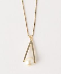 BEAUTY&YOUTH UNITED ARROWS | BYTFL トライアングル パールモチーフ ロングネックレス(ネックレス)