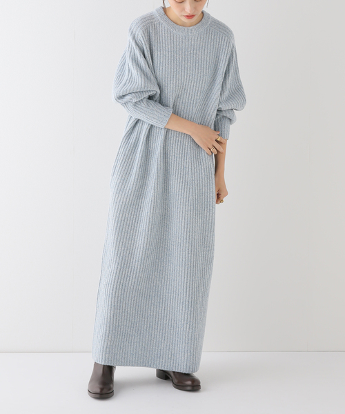 IENA（イエナ）の「変形リブニットワンピース（ワンピース・レディース・ネイビー/アイボリー/サックスブルー・FREE）」の17枚目の写真