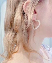 ハートパールピアス
