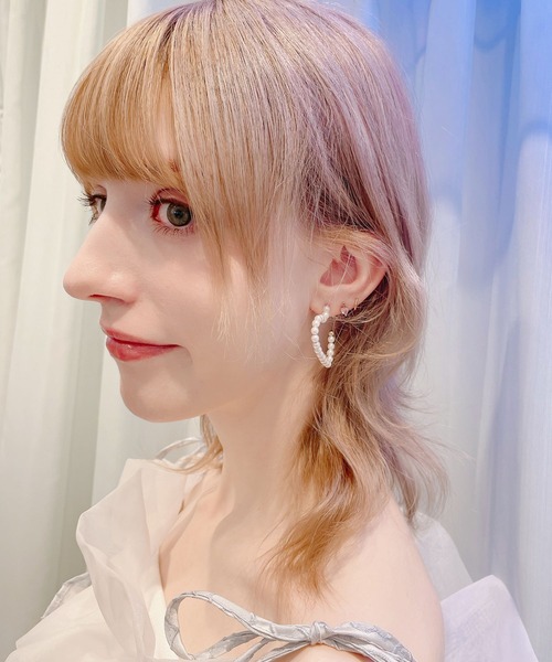 lilLilly(リルリリー)の「ハートパールピアス(ピアス(両耳用)・レディース・ホワイト・FREE)」の4枚目の写真