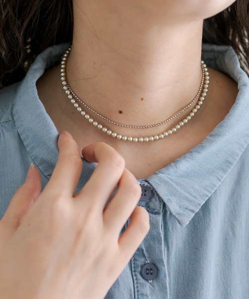 mystic（ミスティック）の「Lara パールスイングネックレス（ネックレス・レディース・シルバー/ゴールド・ONE SIZE）」の6枚目の写真