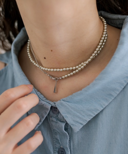 mystic（ミスティック）の「Lara パールスイングネックレス（ネックレス・レディース・シルバー/ゴールド・ONE SIZE）」の7枚目の写真