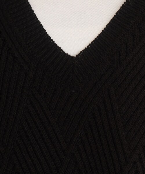 SHOO・LA・RUE（シューラルー）の「◆【2点セット】ダイヤ柄ニットベスト＋ロンTセット（その他トップス・レディース・ブラック/ライトブルー/ベージュ・02/03）」の11枚目の写真