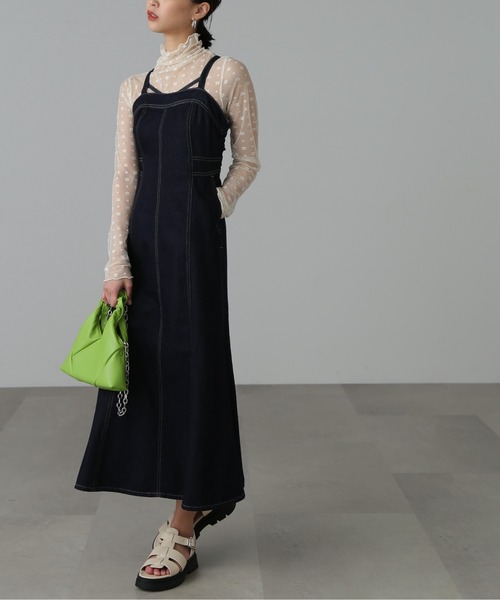 FREE'S MART（フリーズマート）の「【Sシリーズ対応】◆マーメイドデニムキャミワンピース（ワンピース・レディース・ネイビー/ライトインディゴブルー/ブラック・X-SMALL/SMALL/MEDIUM）」の12枚目の写真