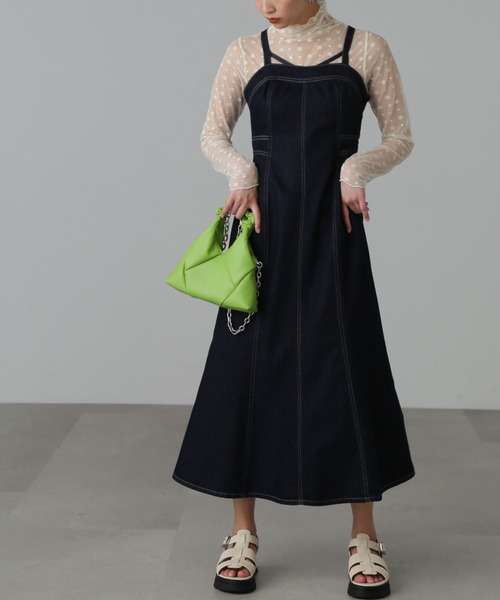 FREE'S MART（フリーズマート）の「【Sシリーズ対応】◆マーメイドデニムキャミワンピース（ワンピース・レディース・ネイビー/ライトインディゴブルー/ブラック・X-SMALL/SMALL/MEDIUM）」の11枚目の写真